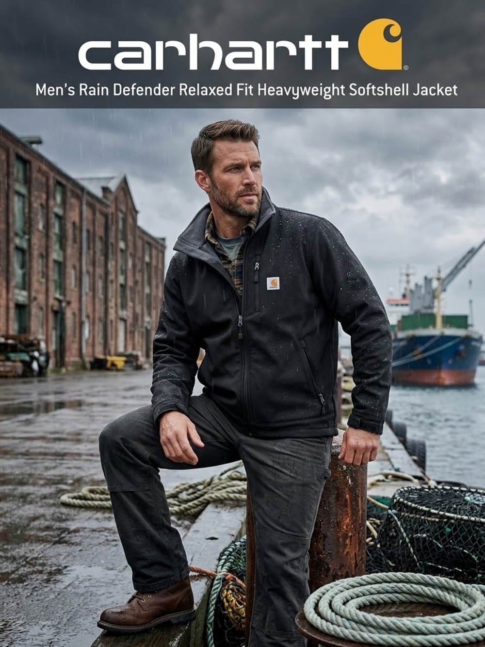 Carhartt Men's Rain Defender Relaxed Fit Heavyweight Softshell Jacket